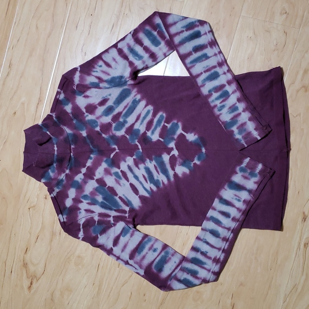 ❤ FREE PEOPLE | We The Free Psychedelic Tie Dye Mock Turtleneck